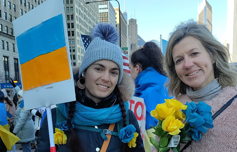 Демонстрация протеста против российской агрессии в Украине