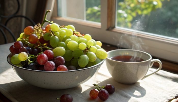 a-bowl-of-beautiful-green-and-red-grapes-on-a-tabl