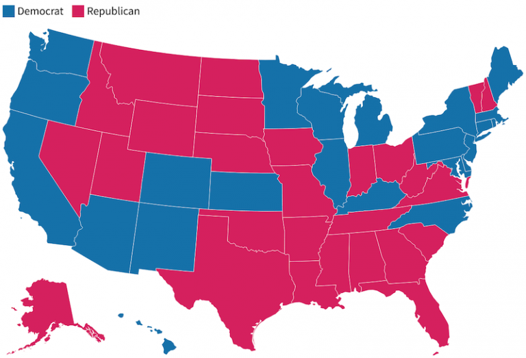 blue states map 2025