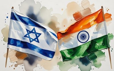 israel and India flagi