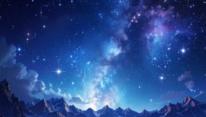 the bright night sky