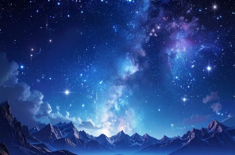 the bright night sky