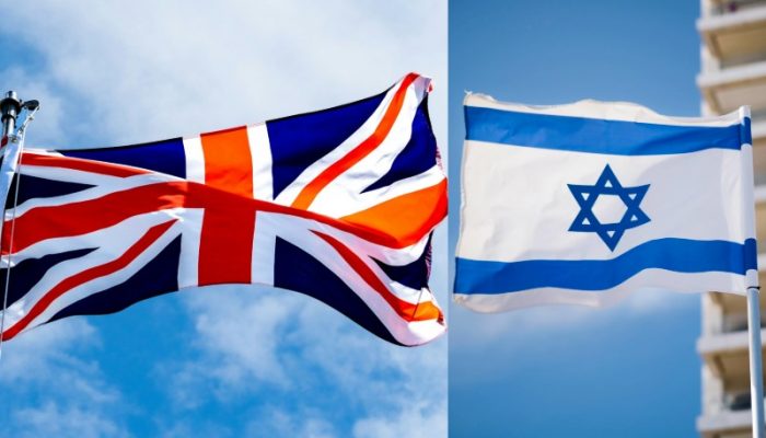 britain and israeli flagi