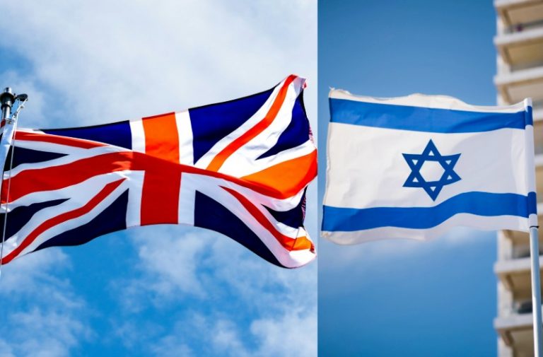britain and israeli flagi